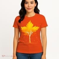Maple Leaf Autumn Tree Orange Fall Leaves Season Women's T-Shirt thumb 4