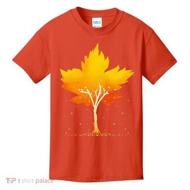 Maple Leaf Autumn Tree Orange Fall Leaves Season Kids T-Shirt