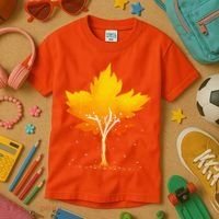 Maple Leaf Autumn Tree Orange Fall Leaves Season Kids T-Shirt thumb 3
