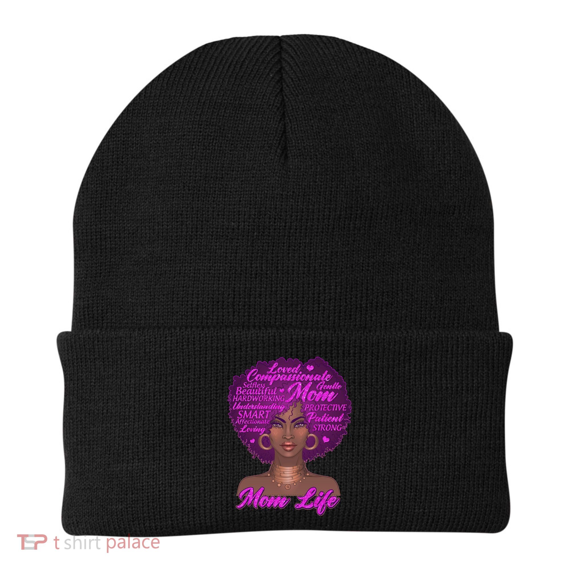Mom Life African American Black Woman Beanie