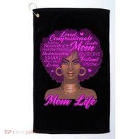 Mom Life African American Black Woman Golf Towel thumb 0