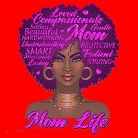 Mom Life African American Black Woman Santa Hat thumb 1