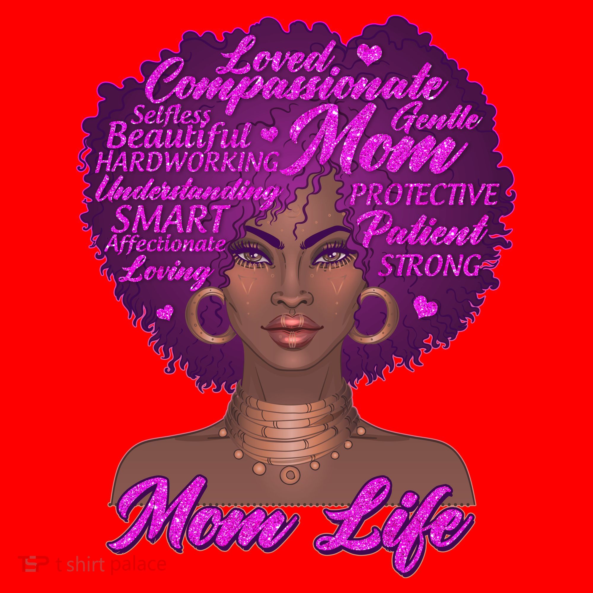 Mom Life African American Black Woman Santa Hat