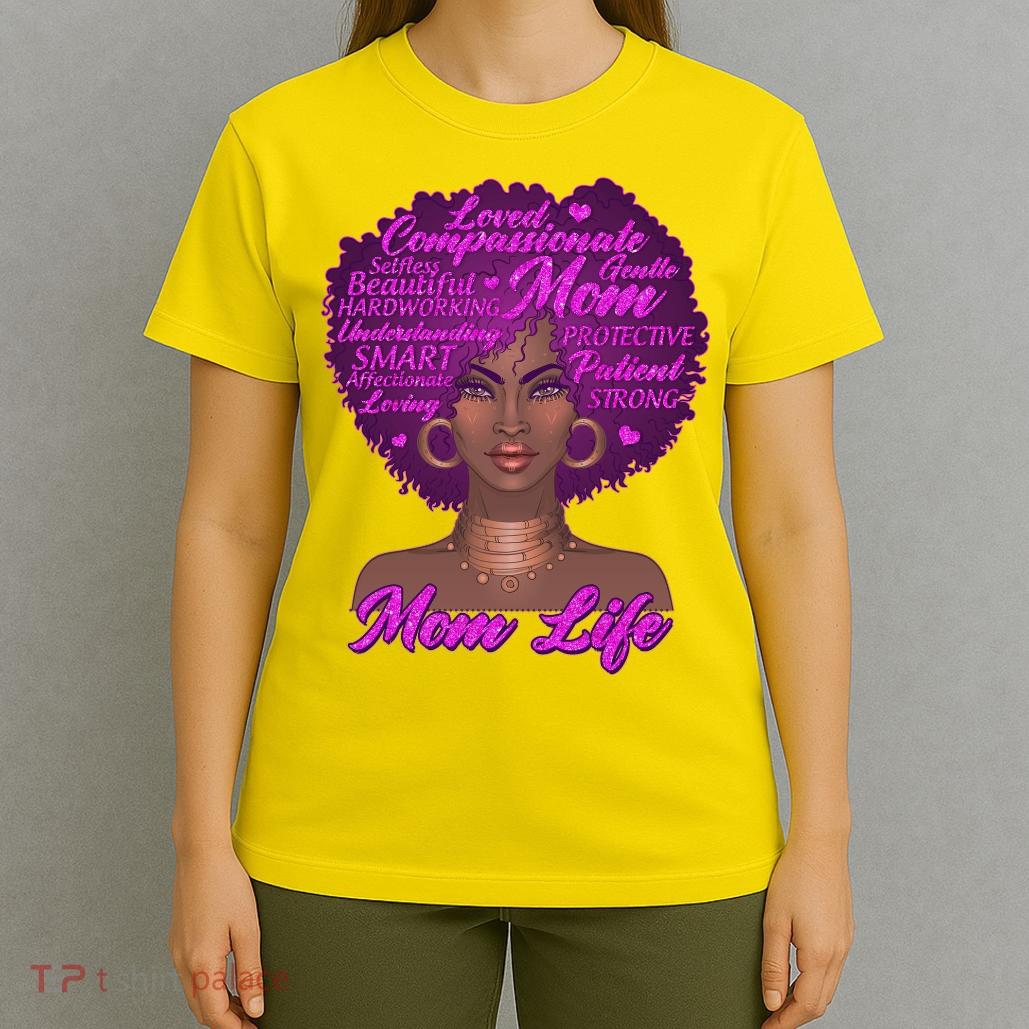 Mom Life African American Black Woman T-Shirt