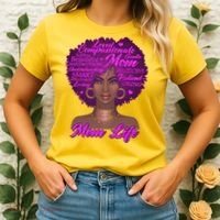 Mom Life African American Black Woman Women's T-Shirt thumb 2