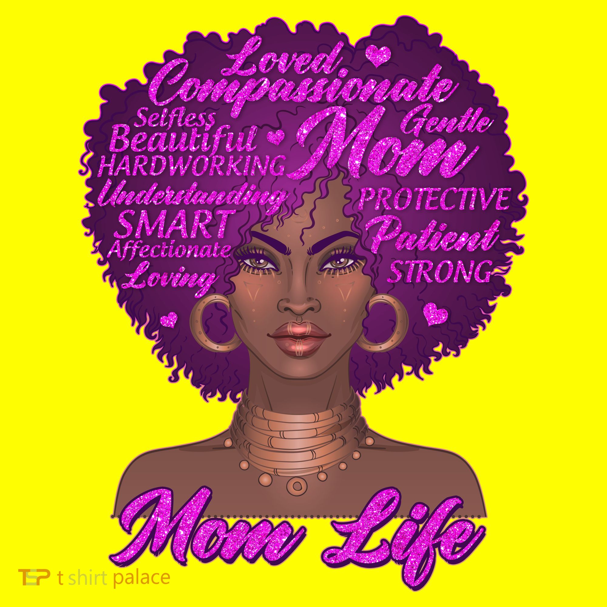 Mom Life African American Black Woman Kids T-Shirt