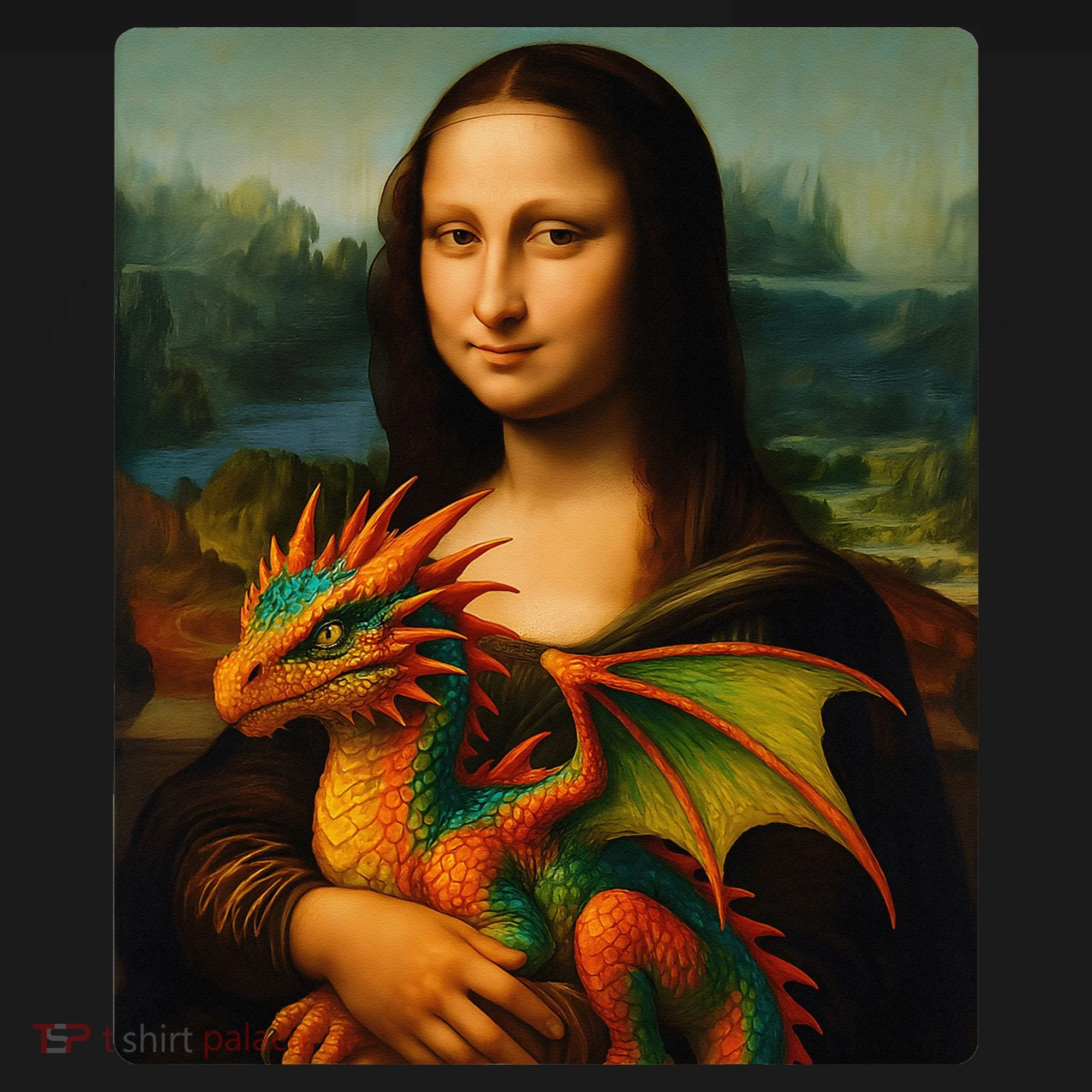 Mona Lisa And Her Pet Dragon Doggie Tank