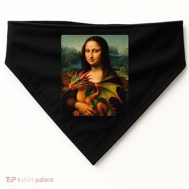 Mona Lisa And Her Pet Dragon USA-Made Doggie Bandana