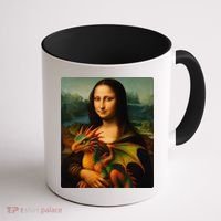 Mona Lisa And Her Pet Dragon Coffee Mug thumb 1