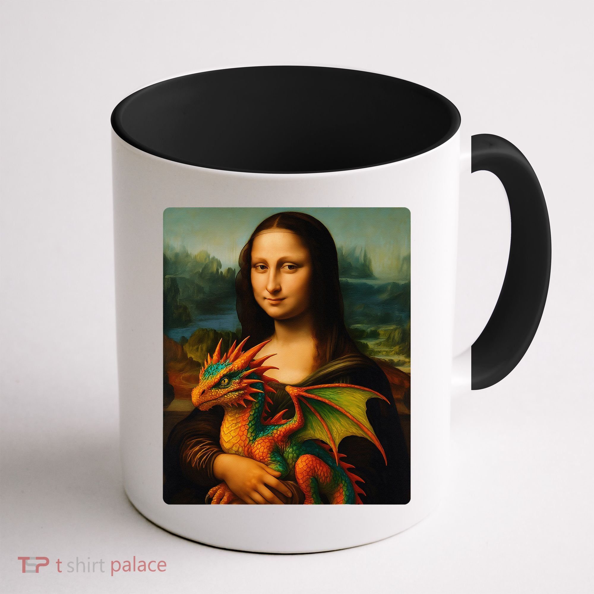 Mona Lisa And Her Pet Dragon Coffee Mug