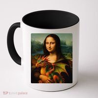 Mona Lisa And Her Pet Dragon Coffee Mug thumb 0