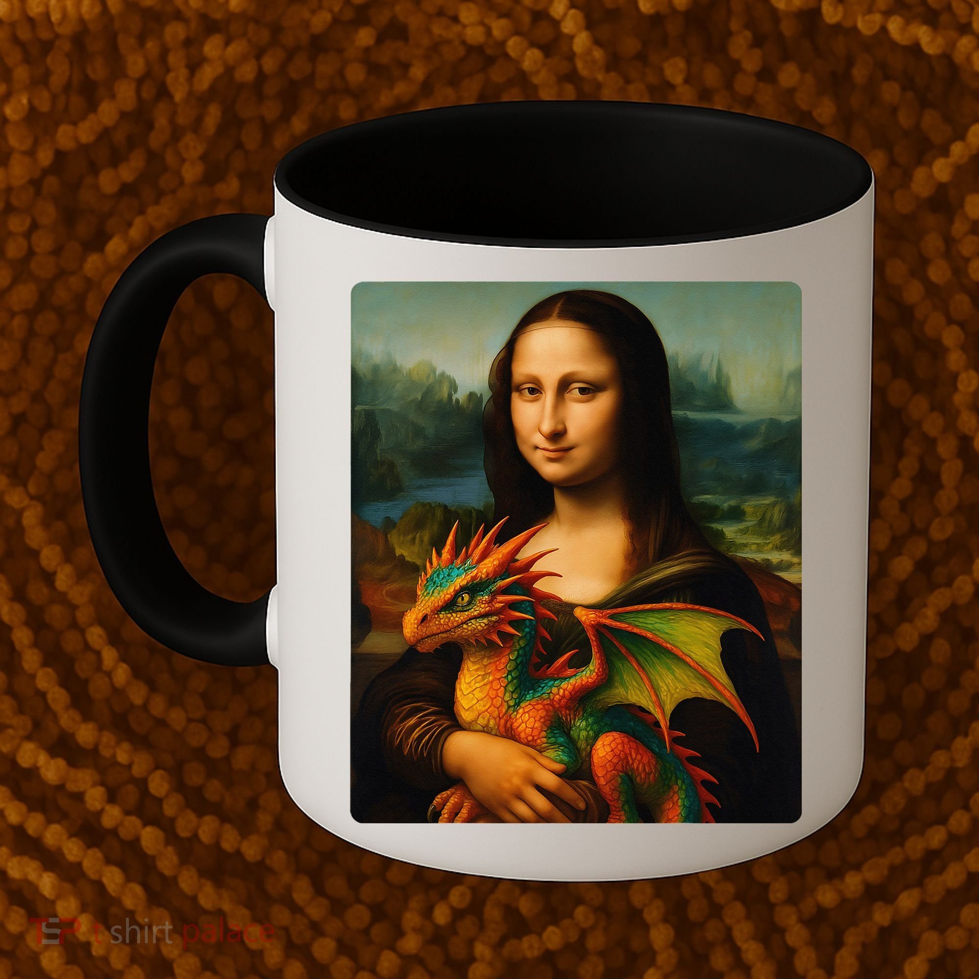 Mona Lisa And Her Pet Dragon Coffee Mug