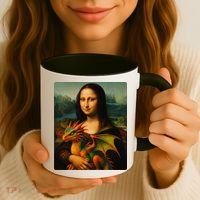 Mona Lisa And Her Pet Dragon Coffee Mug thumb 3