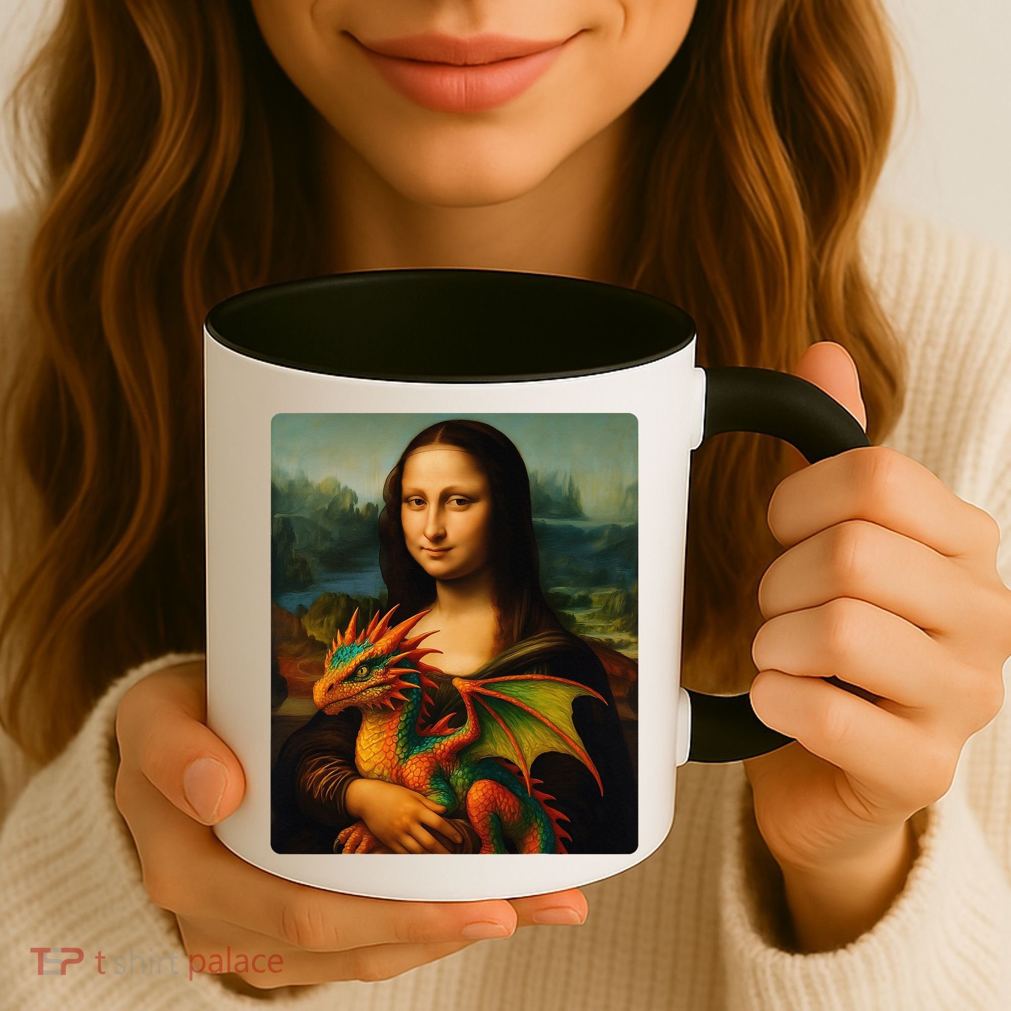 Mona Lisa And Her Pet Dragon Coffee Mug