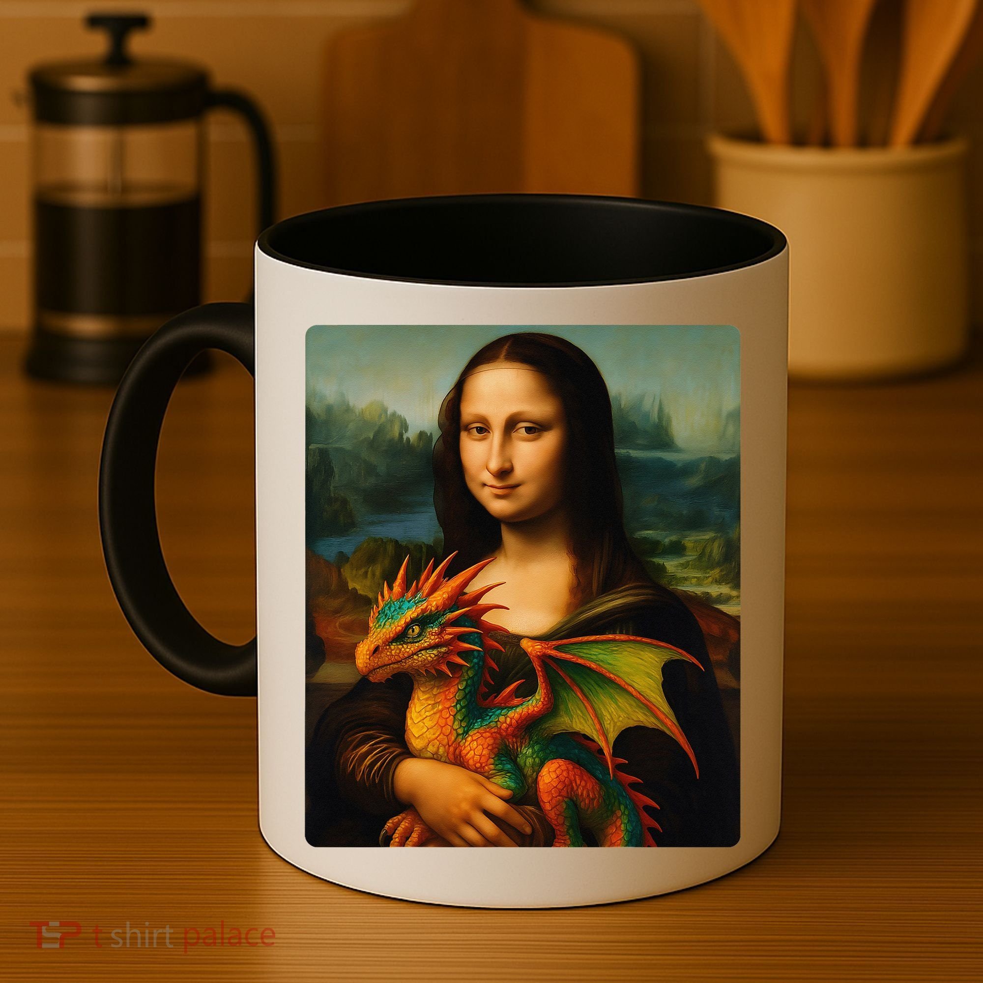 Mona Lisa And Her Pet Dragon Coffee Mug