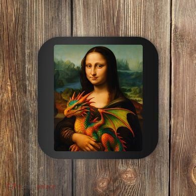 Mona Lisa And Her Pet Dragon Coaster