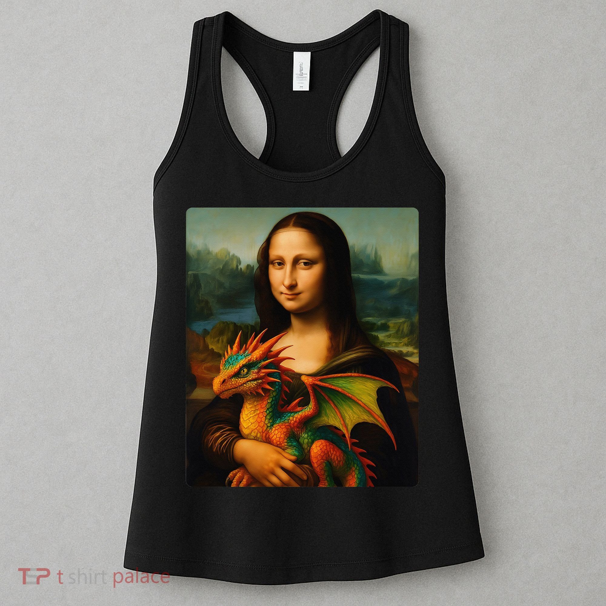 Mona Lisa And Her Pet Dragon Women's Tank Top