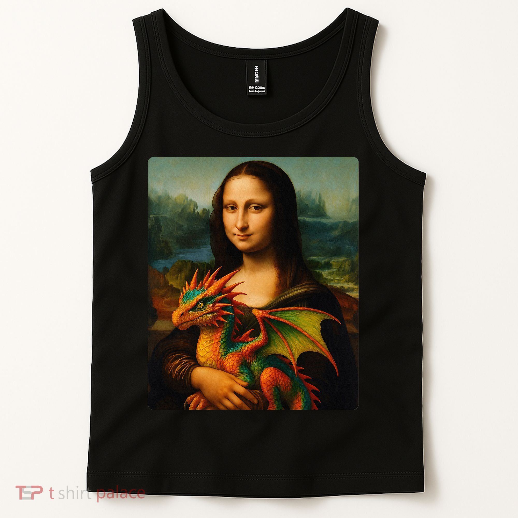Mona Lisa And Her Pet Dragon Tank Top