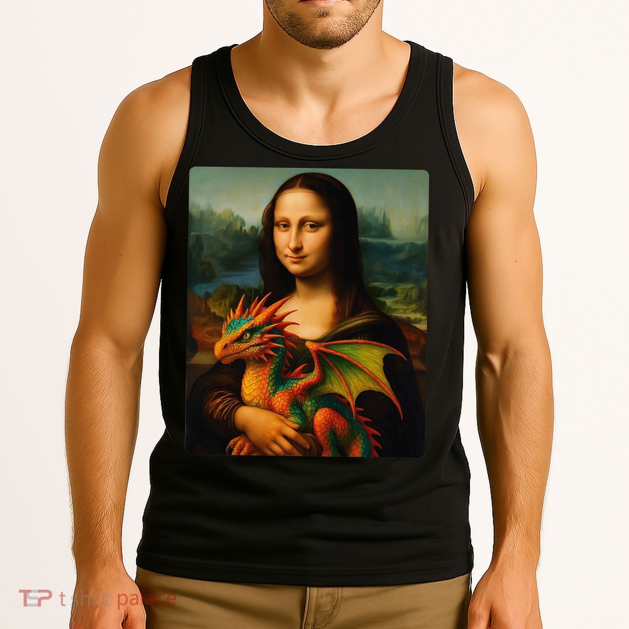 Mona Lisa And Her Pet Dragon Tank Top