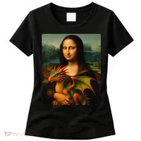 Mona Lisa And Her Pet Dragon Women's T-Shirt thumb 0