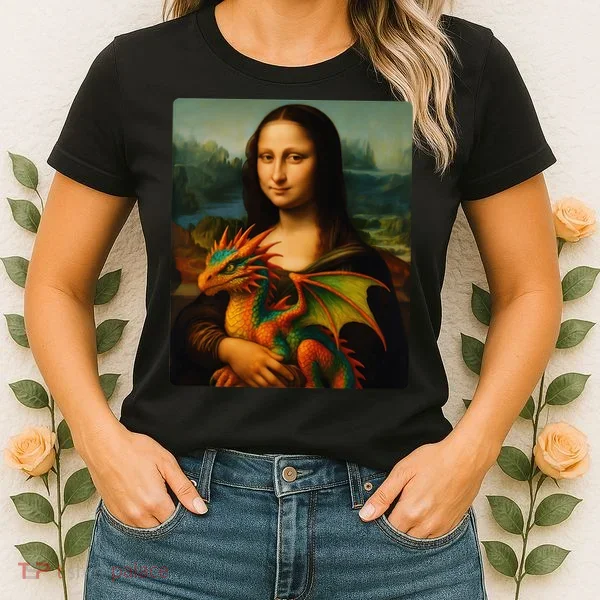 Mona Lisa And Her Pet Dragon Women's T-Shirt