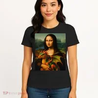 Mona Lisa And Her Pet Dragon Women's T-Shirt thumb 4