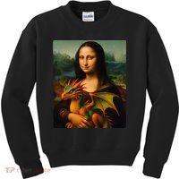 Mona Lisa And Her Pet Dragon Kids Sweatshirt thumb 0