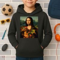 Mona Lisa And Her Pet Dragon Kids Hoodie thumb 2