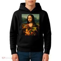 Mona Lisa And Her Pet Dragon Kids Hoodie thumb 4