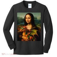 Mona Lisa And Her Pet Dragon Kids Long Sleeve Shirt thumb 0