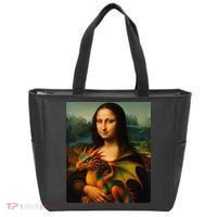Mona Lisa And Her Pet Dragon Tote Bag thumb 0