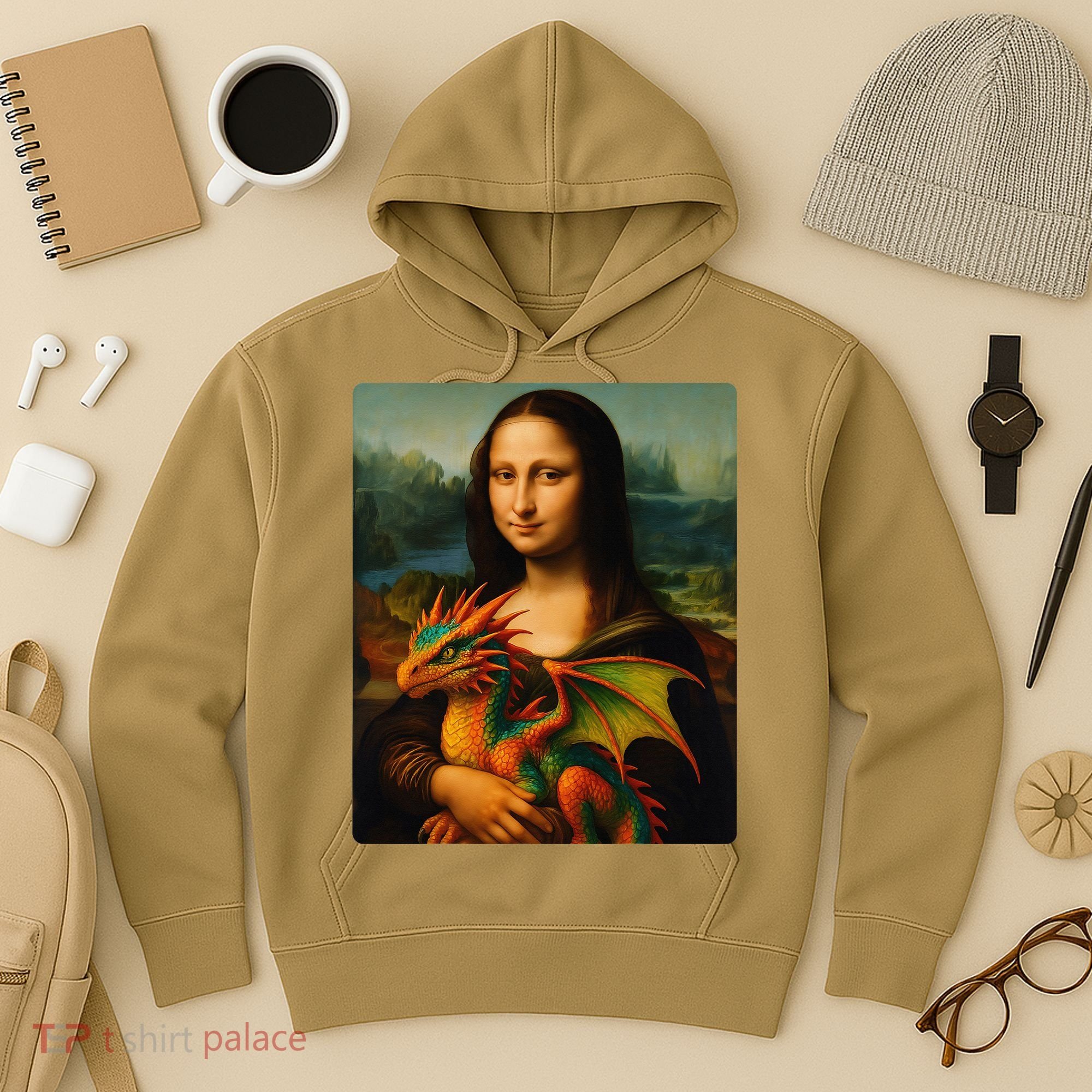 Mona Lisa And Her Pet Dragon Hoodie