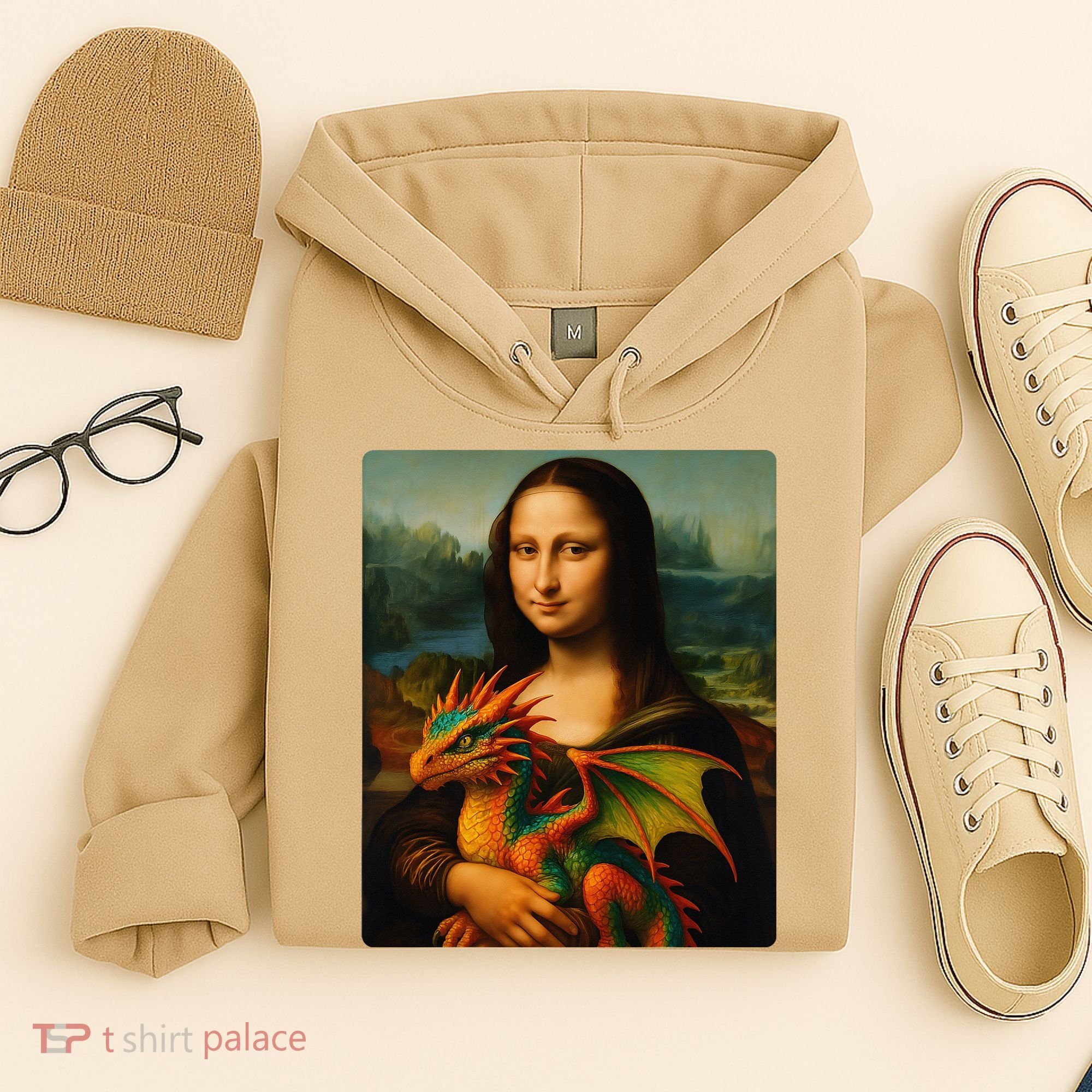 Mona Lisa And Her Pet Dragon Hoodie