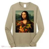 Mona Lisa And Her Pet Dragon Long Sleeve Shirt thumb 0