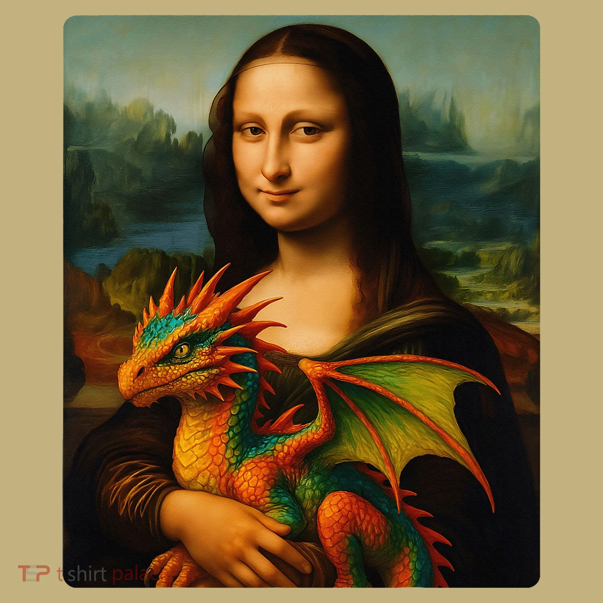 Mona Lisa And Her Pet Dragon Long Sleeve Shirt