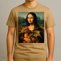 Mona Lisa And Her Pet Dragon T-Shirt thumb 3