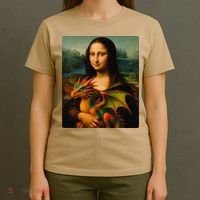 Mona Lisa And Her Pet Dragon T-Shirt thumb 4