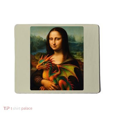 Mona Lisa And Her Pet Dragon Mousepad