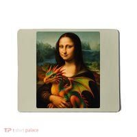 Mona Lisa And Her Pet Dragon Mousepad thumb 0