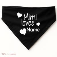 Mimi Loves Custom Text Personalize Name USA-Made Doggie Bandana thumb 0