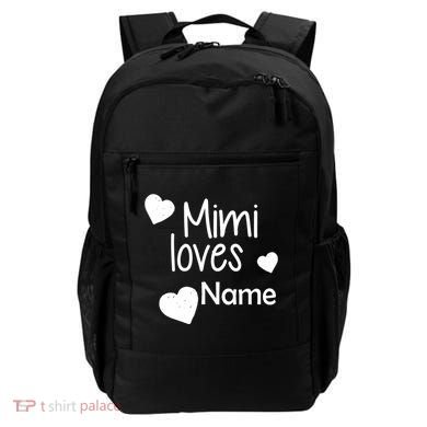 Mimi Loves Custom Text Personalize Name Backpack