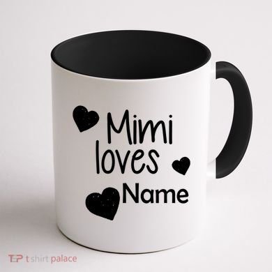 Mimi Loves Custom Text Personalize Name Coffee Mug back