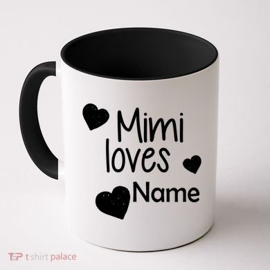 Mimi Loves Custom Text Personalize Name Coffee Mug