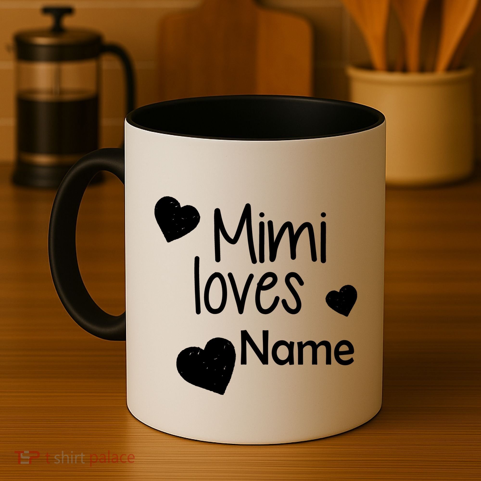 Mimi Loves Custom Text Personalize Name Coffee Mug
