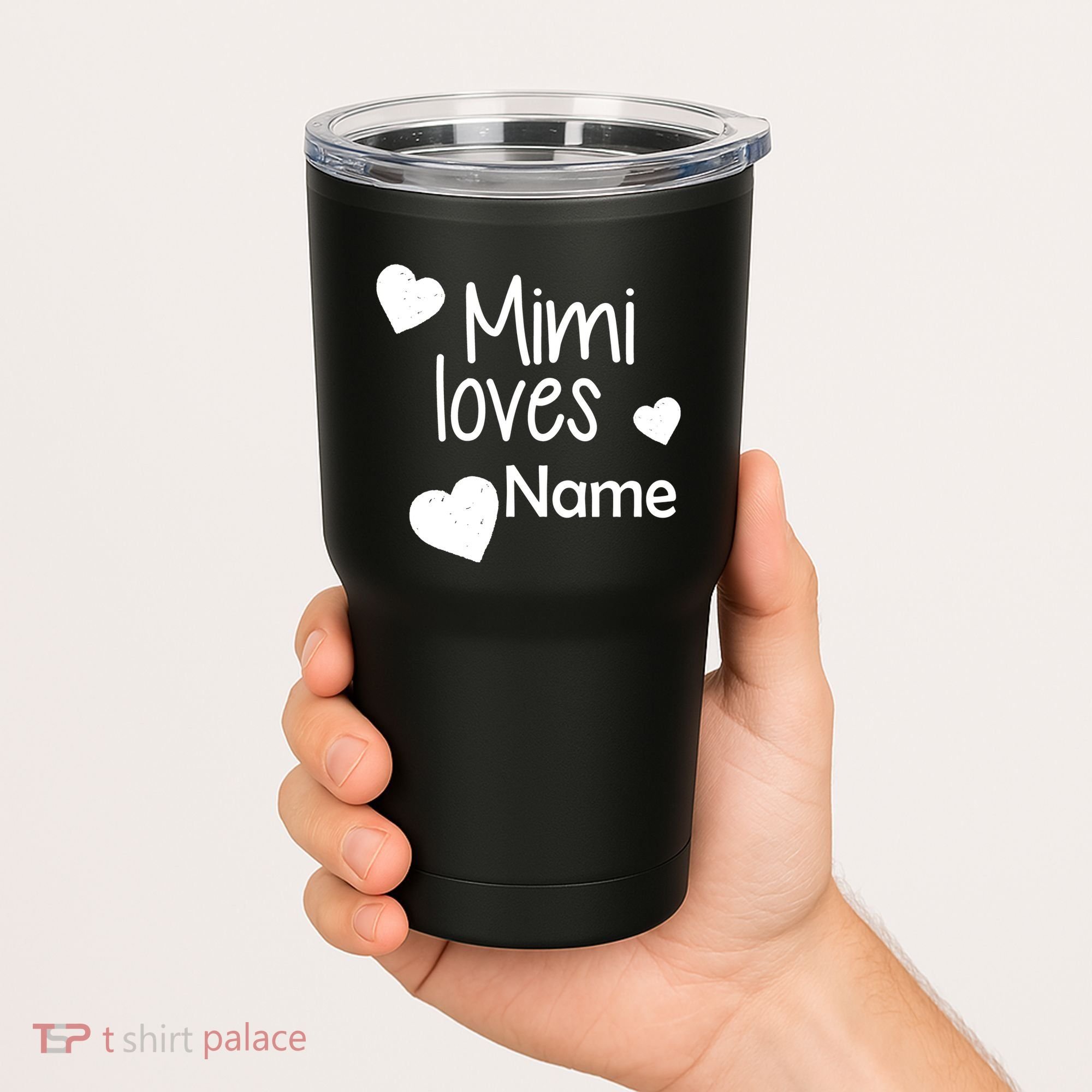 Mimi Loves Custom Text Personalize Name Tumbler