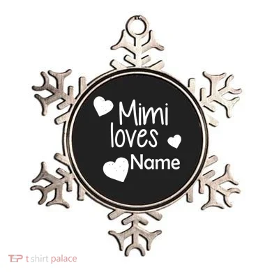 Mimi Loves Custom Text Personalize Name Ornament