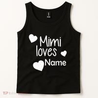 Mimi Loves Custom Text Personalize Name Tank Top thumb 2
