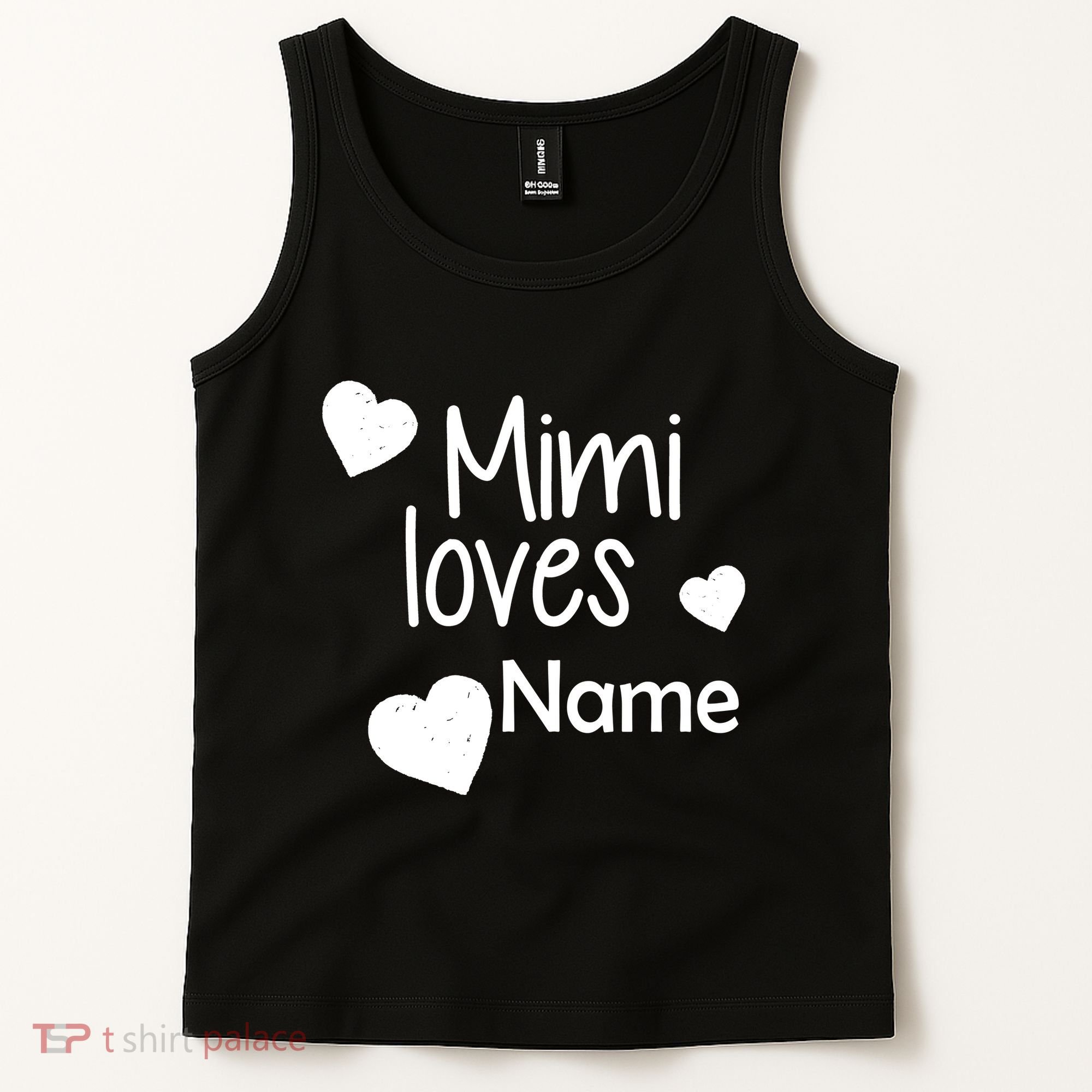 Mimi Loves Custom Text Personalize Name Tank Top