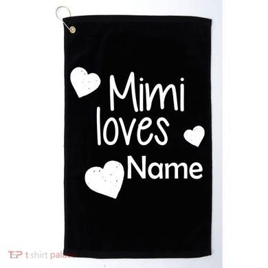 Mimi Loves Custom Text Personalize Name Golf Towel