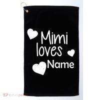 Mimi Loves Custom Text Personalize Name Golf Towel thumb 0